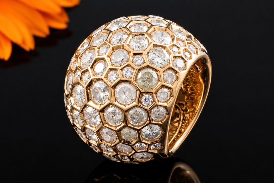 De Grisogono Cocktailring 13 Carat Diamanten Icy Diamonds 750er Roségold 