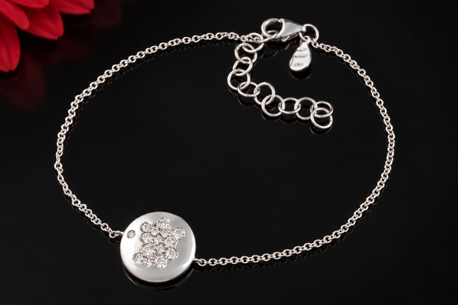 Fiore „Sparkling Circle“ Diamantarmband Made in Italy aus 750er Weißgold 