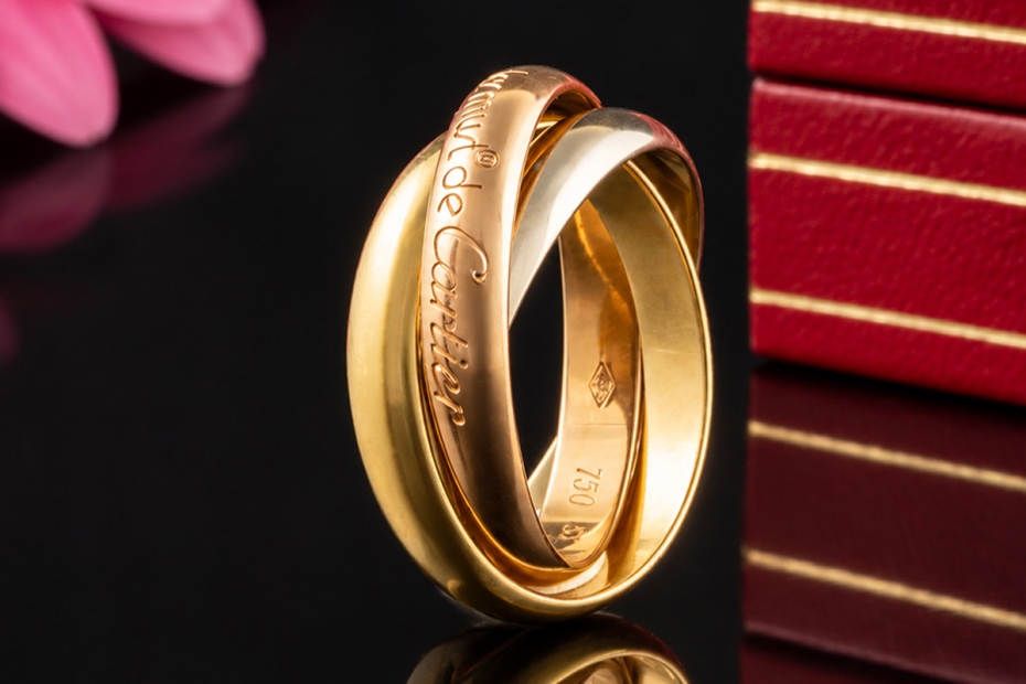 Trinity de Cartier Ring Klassisches Modell Gold Tricolor Gr. 53 Full Set 