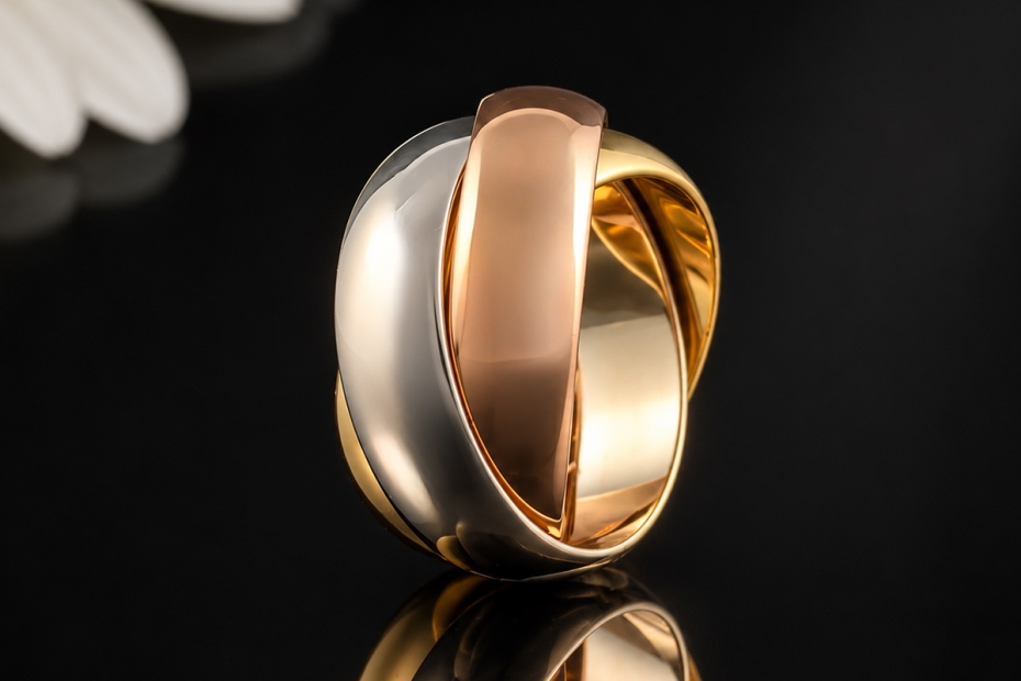 Trinity de Cartier Ring Großes Vintage Modell 750er Gold Tricolor Gr. 48 