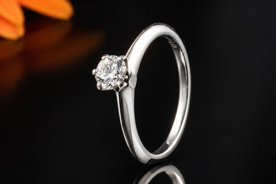 Tiffany & Co Solitär Ring Setting mit Diamant Brillant 0,34 Ct in Platin 