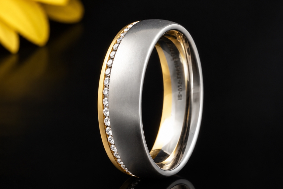 Christian Bauer Memoire Bandring mit Diamanten Platin 950 & Gelbgold 750 