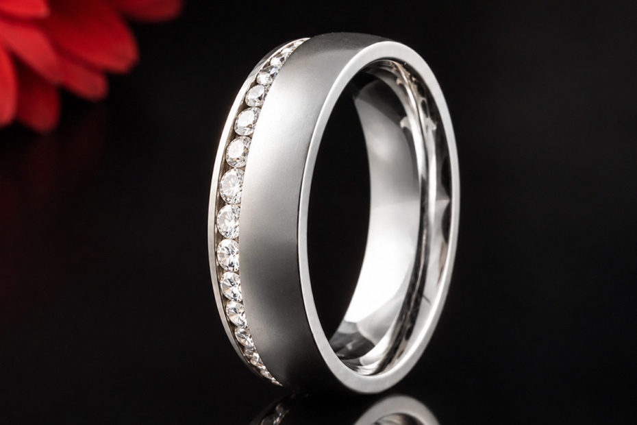 Christian Bauer Memoire Bandring mit Diamanten Seidenmatt in Platin 950 