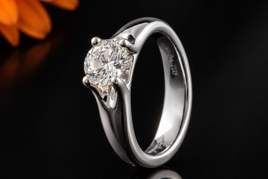 Juwelier Lücker Solitär Brillantring 1 Carat Lupenrein mit Weißgold 750 
