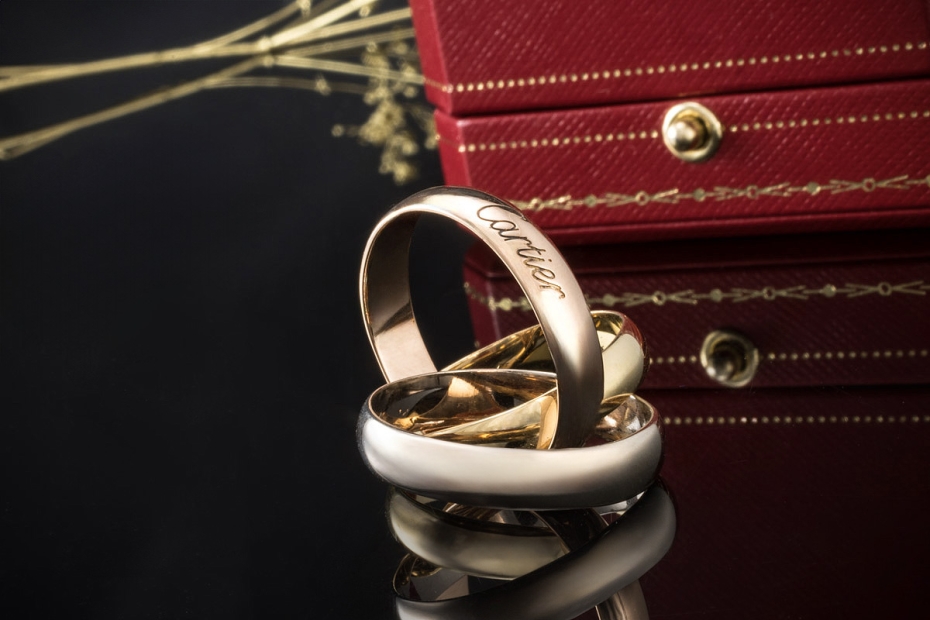 Trinity de Cartier Ring Großes Modell XL LM Gold Tricolor Gr 64 Full Set 