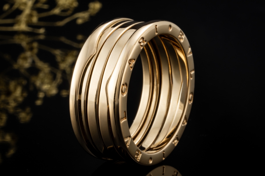 BVLGARI B.zero1 Ring 4-Band beweglich in 750er Gelbgold Massiv Größe 64 