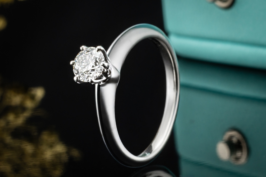 Tiffany & Co Solitär Ring Setting mit Diamant 0,31 Ct in Platin Full Set 