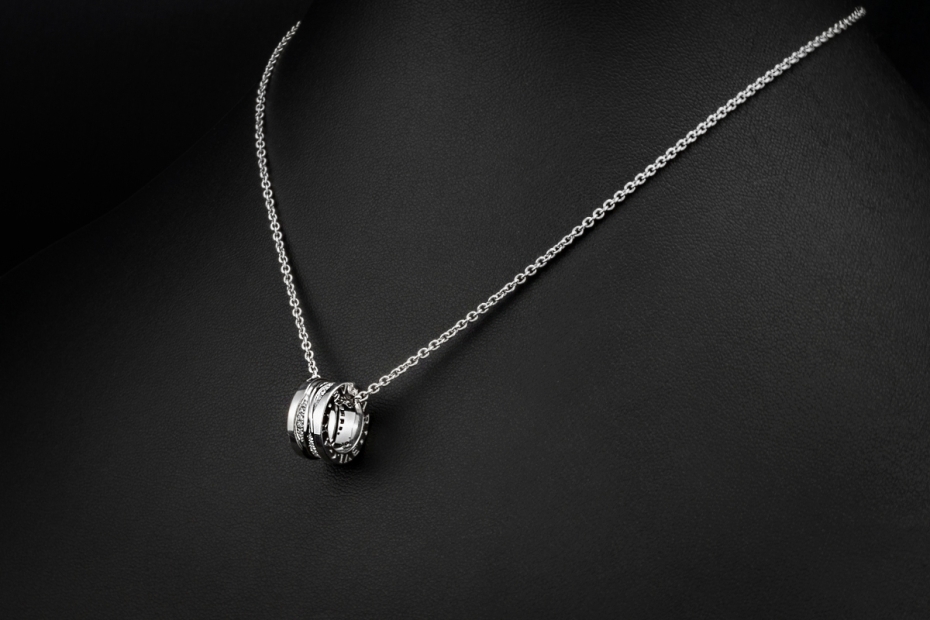 BVLGARI B.zero1 Collier Kette Design Legend Diamanten in 750er Weißgold 