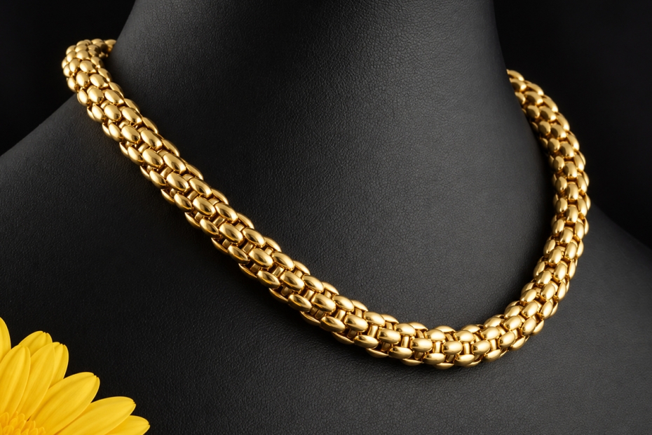 FOPE Collier Kette Himbeermuster in 750er Gelbgold Massiv 44 cm 82 Gramm 