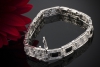 Faszinierendes ART DECO ARMBAND mit Brillanten & ONYX in 750er Weißgold 