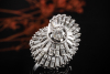 Platin Meistwerk Ring mit beeindruckender Diamant Vielfalt in 1A Arbeit 