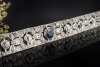 Antikes Art Déco Armband mit Saphir und Altschliff Diamanten Platin 950 
