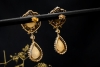 Antike Opal Ohrringe Ohrstecker Ohrhänger mit Diamanten Silber Gelbgold 