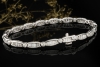 Funkelndes Armband beweglich mit Baguette Diamanten in 750er Weißgold 