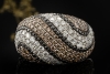 Cocktailring Ring Diamant Arbeit Weiß Braun Schwarz in 750er Weißgold 