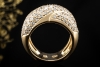 Verschlungener Doppelband Ring mit Diamanten Massiv in 750er Gelbgold 