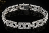 Art Déco Armband Rechteckiges Kreuz Design mit Diamanten 750er Weißgold 