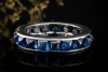 Memoire Ring mit Cabochon Saphiren Vintage Handarbeit Platin 950 Gr. 53 