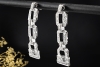 Art Déco Ohrringe Ohrstecker beweglich mit Diamanten in 585er Weißgold 