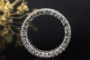 Memoire Ring Bandring mit 3 Reihen Diamanten in 750er Weißgold Größe 55 