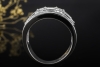 Breiter Herz Bandring mit Diamanten durchbrochen in 950er Platin Arbeit 