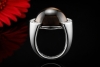 Cartier Vintage Ring mit Rauchquarz Cabochon und Diamanten Weißgold 750 