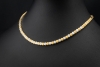 Tenniscollier Kette mit Diamanten Handarbeit in 750er Gelbgold Weißgold 