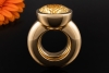 Schubart Citrin Ring Großer Cocktailring Massive Roségold 750 Handarbeit 
