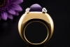 Dior Cocktailring mit Amethyst und Diamanten Massiv in 750er Gelbgold 