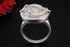 Meissen Ring Mystery Ming Drache Bemaltes Porzellan Weißgold Handarbeit 
