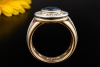 Prunkvoller Ring mit Saphir und Diamanten Massive 750er Gold Handarbeit 
