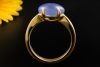 BVLGARI Mediterranean Eden Seltener Chalzedon Cabochon Ring Gelbgold 750 