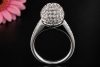 Designer Ring Kugel mit Diamanten in 750er Weißgold Goldschmiedearbeit 