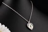 Traditionelles Jagdschmuck Collier Hollfelder Fuchszahnherz in Weißgold 