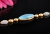 Hollfelder Armband Blauer Bergkristall Diamanten 750er Roségold Weißgold 
