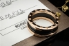 BVLGARI B.zero1 2-Band Ring Schwarze Keramik in 750er Roségold Full Set 