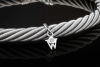 Wellendorff Armband Prinzesse Seidenkordel mit Diamant in 750er Weißgold 