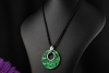 Hollfelder Collier Geschnitztes Jade Ornament mit Diamanten Weißgold 750 