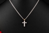 Hans Dieter Krieger Wende-Kreuz Collier Rubine & Diamanten in 750er Gold 
