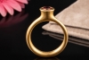 Hollfelder Creations Solitär Ring Roter Granat Mattiertes 750er Roségold 