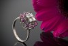 Wunderschöner Weißgold Ring mit Brillanten und Rubin in 585er Gold 