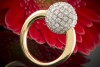 Kugel Ring Brillantkugel rundum mit Brillanten 4,67 Carat 750er Gelbgold 