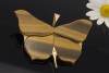 Schmetterling mit Tigerauge und Brillanten Brosche Nadel in Gelbgold 750 