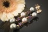 Ohrringe mit Tahiti Perlen und Amethyst Perlenohrringe in Rotgold 750 