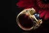 Leoparden Ring Saphire im Cabochon Schliff und Brillanten Gold 750 