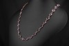 Lange Collier Kette 90cm mit oval facettierten Amethysten 750er Gelbgold 