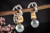 Massive Tahiti Ohrclips Perlenohrringe mit Brillanten 750er Gold Bicolor 