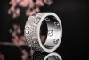 Gucci Ring Breiter Memoire Ring Bandring mit Diamanten in Weißgold 750 