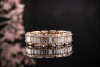 Besonderer Memoire Ring mit Baguette Diamanten & Brillanten Rotgold 750 