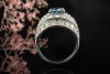 Aquamarin Ring Aparte Goldschmiedearbeit 3,8 Ct Diamanten 750er Weißgold 